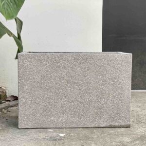 Chậu xi măng nhẹ chữ nhật xám đá trắng