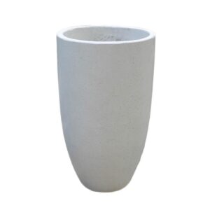 Chậu xi măng nhẹ đầu đạn màu trắng 2