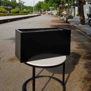 Chậu composite bóng chữ nhật màu đen