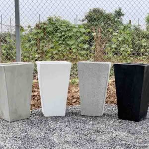 Bộ chậu xi măng nhẹ vuông vát