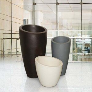 Chậu xi măng nhẹ tròn vát miệng