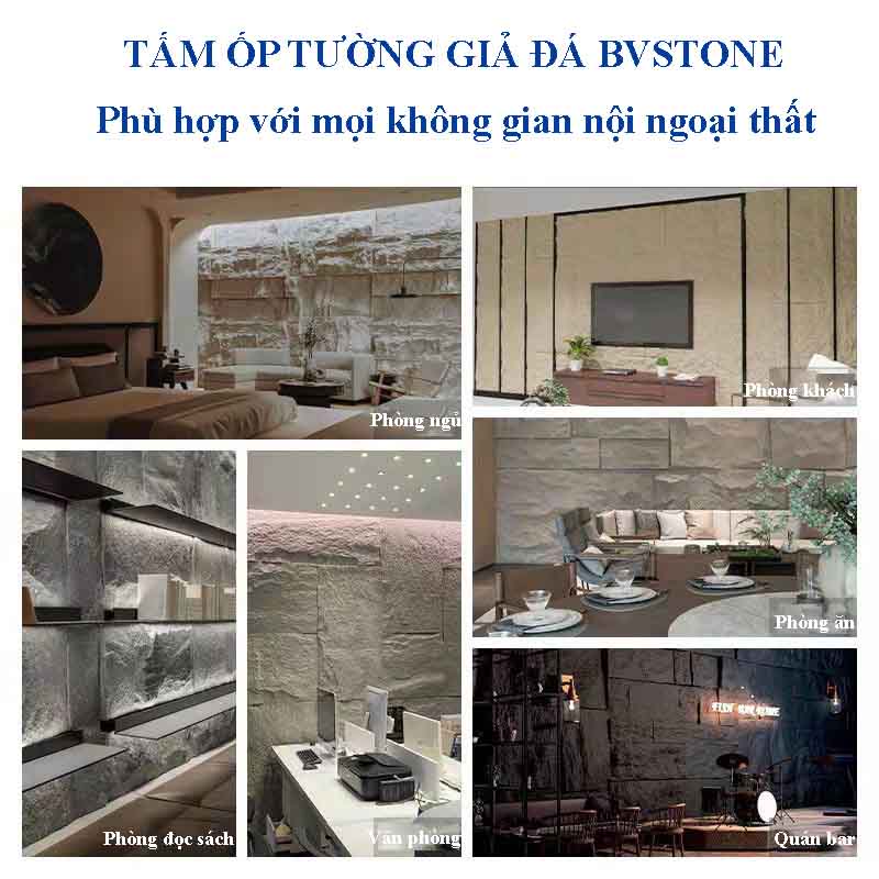 Tấm nhựa Pu giả đá BVSTONE Phù hợp với mọi không gian