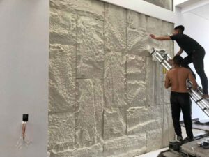 Thi Công tấm PU giả đá rất đơn giản và nhanh gọn