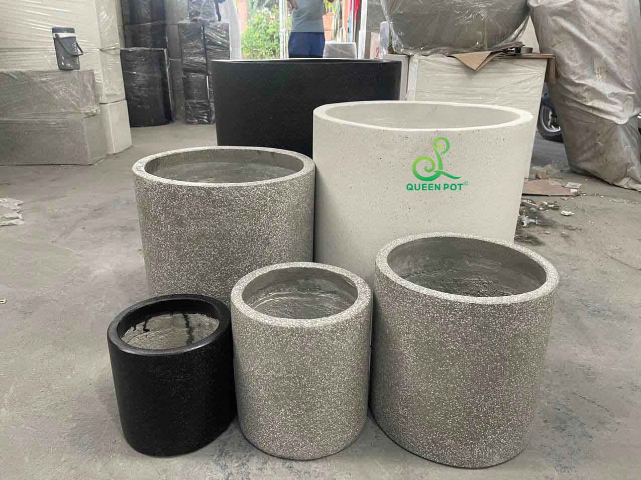 chau xi mang nhe da mai trụ tròn