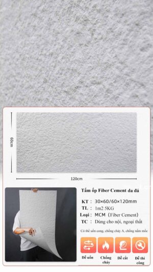 gạch dẻo fiber cement da đá