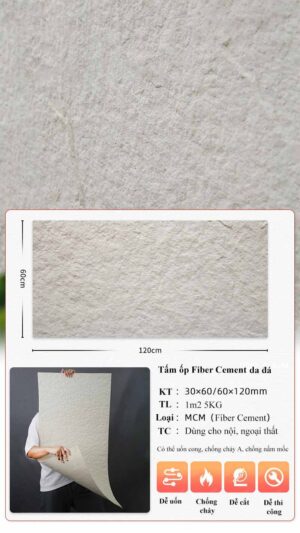 gạch dẻo fiber cement da đá
